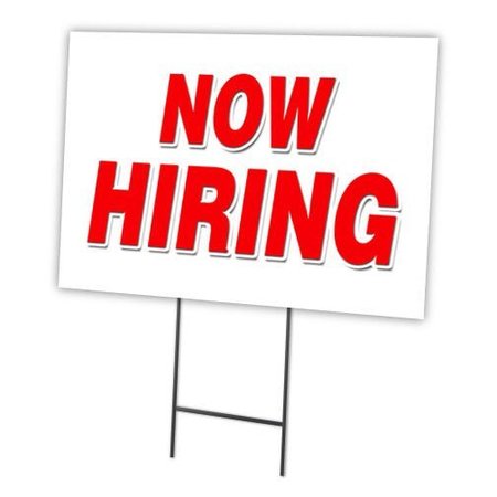 SIGNMISSION Now Hiring Yard Sign & Stake outdoor plastic coroplast window, C-1216 Now Hiring C-1216 Now Hiring